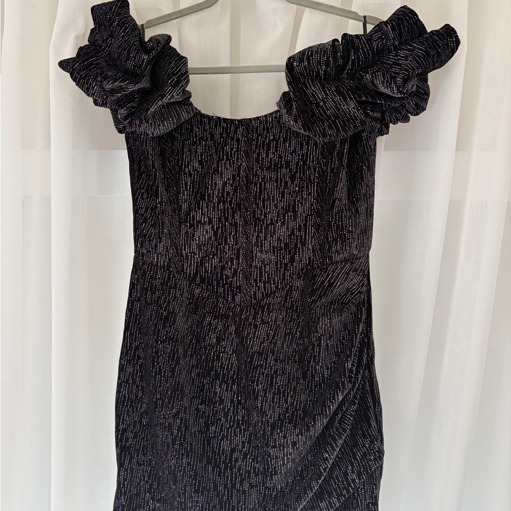 Luxxel Shimmering Black Strapless Dress